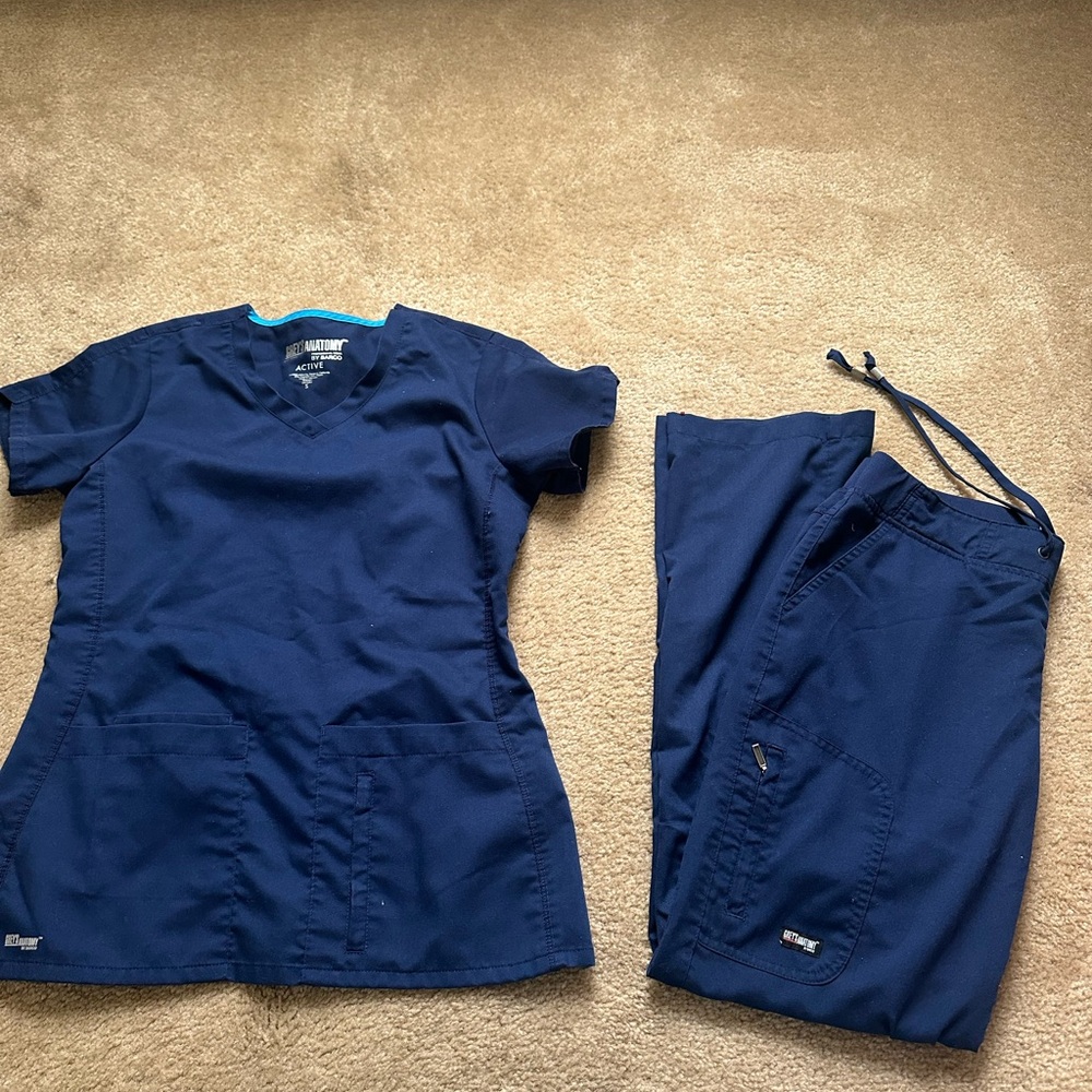 Greys anatomy navy scrub set